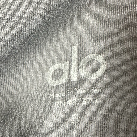 Alo Yoga Sheila Sheer Mesh Panel High Waisted Leggings Pant Steel Blue - Small - Picture 4 of 4